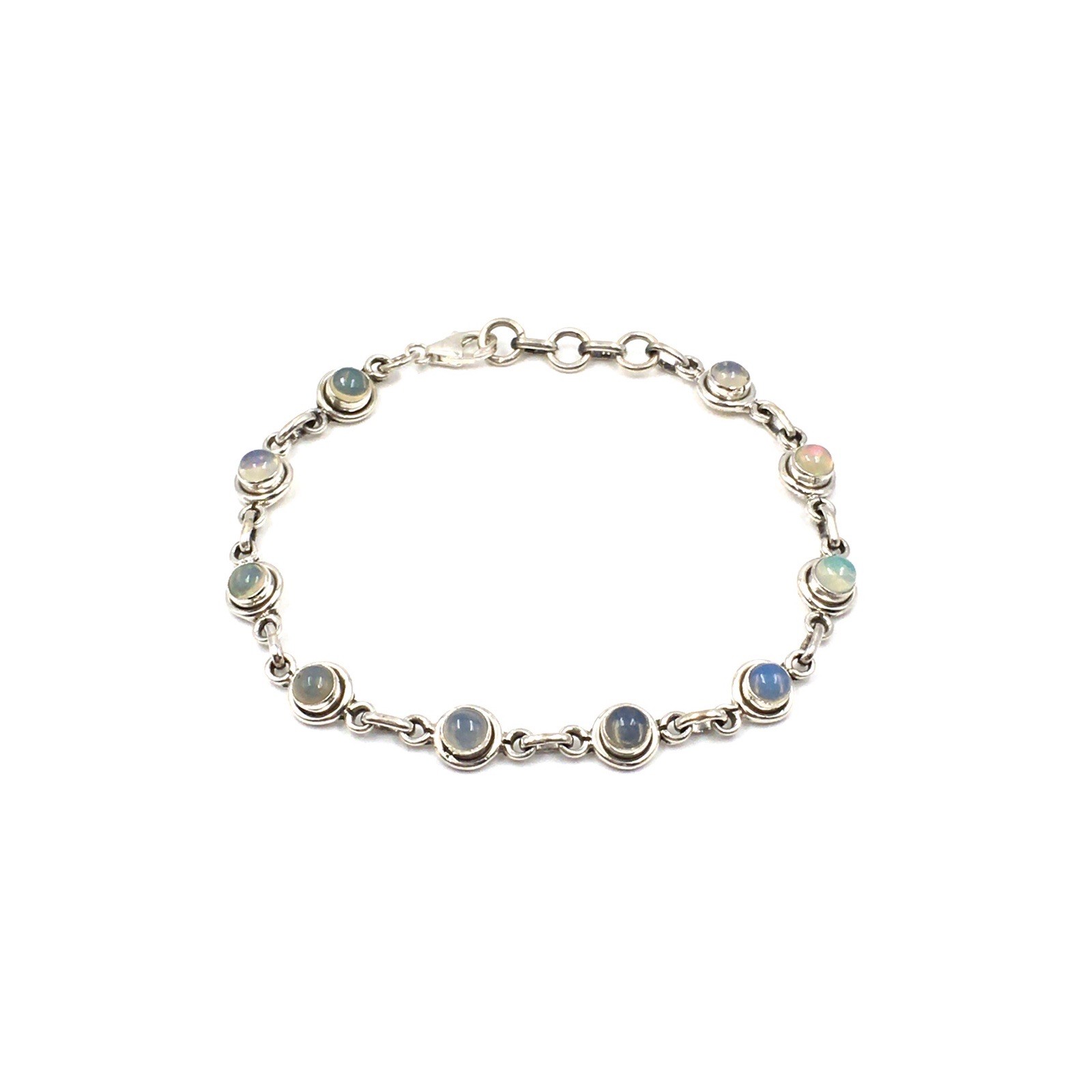 19-21.5cm Bracelet 925 Sterling Silver Opal Tennis Bracelet 4.9c Jewelry Multicolor
