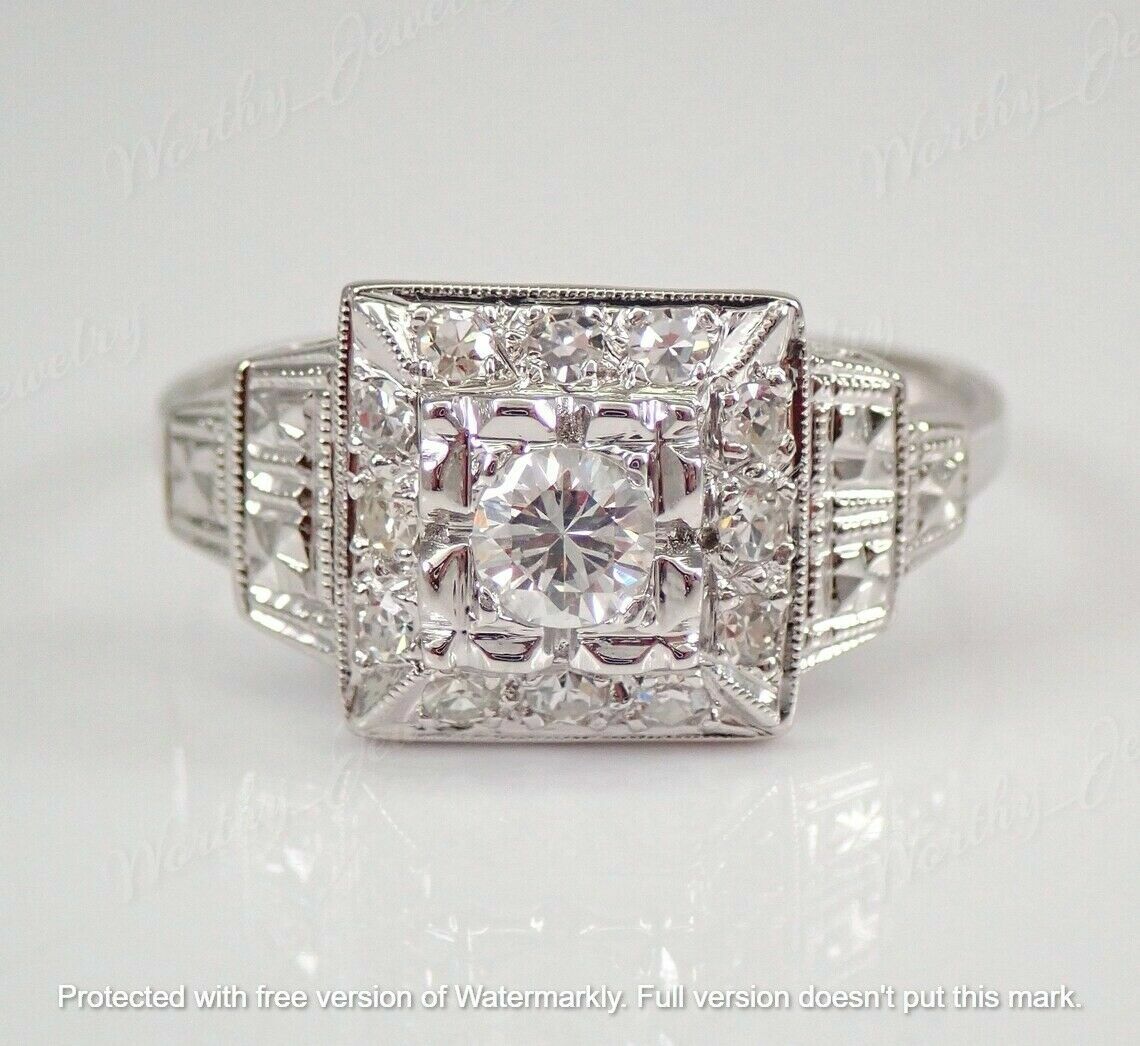 2.30Ct Round Lab-Created Diamond Engagement Ring 14K White Gold Finish