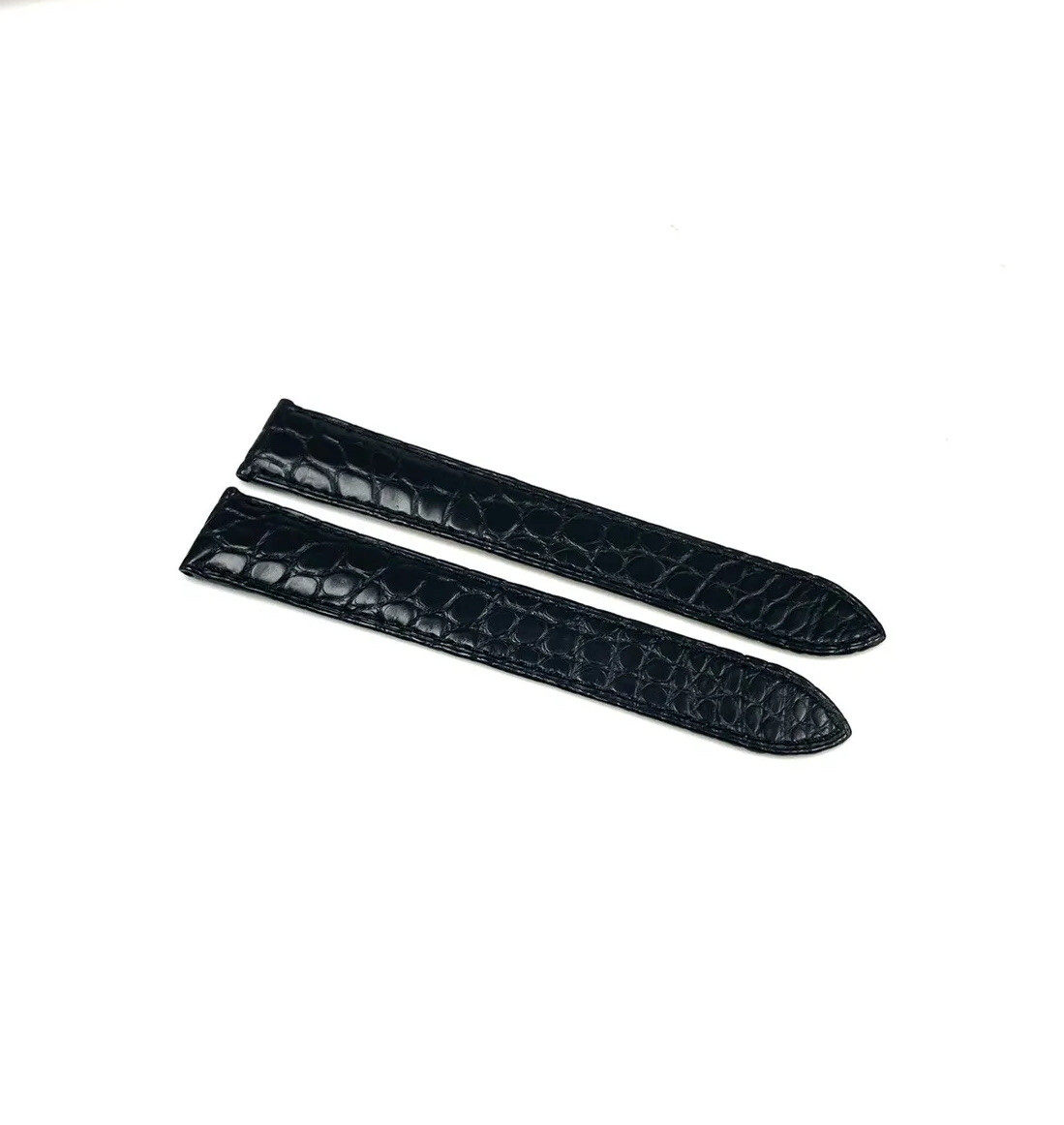 Genuine New Cartier 18mm x 16mm Black Leather Crocodile Deployant Band Strap