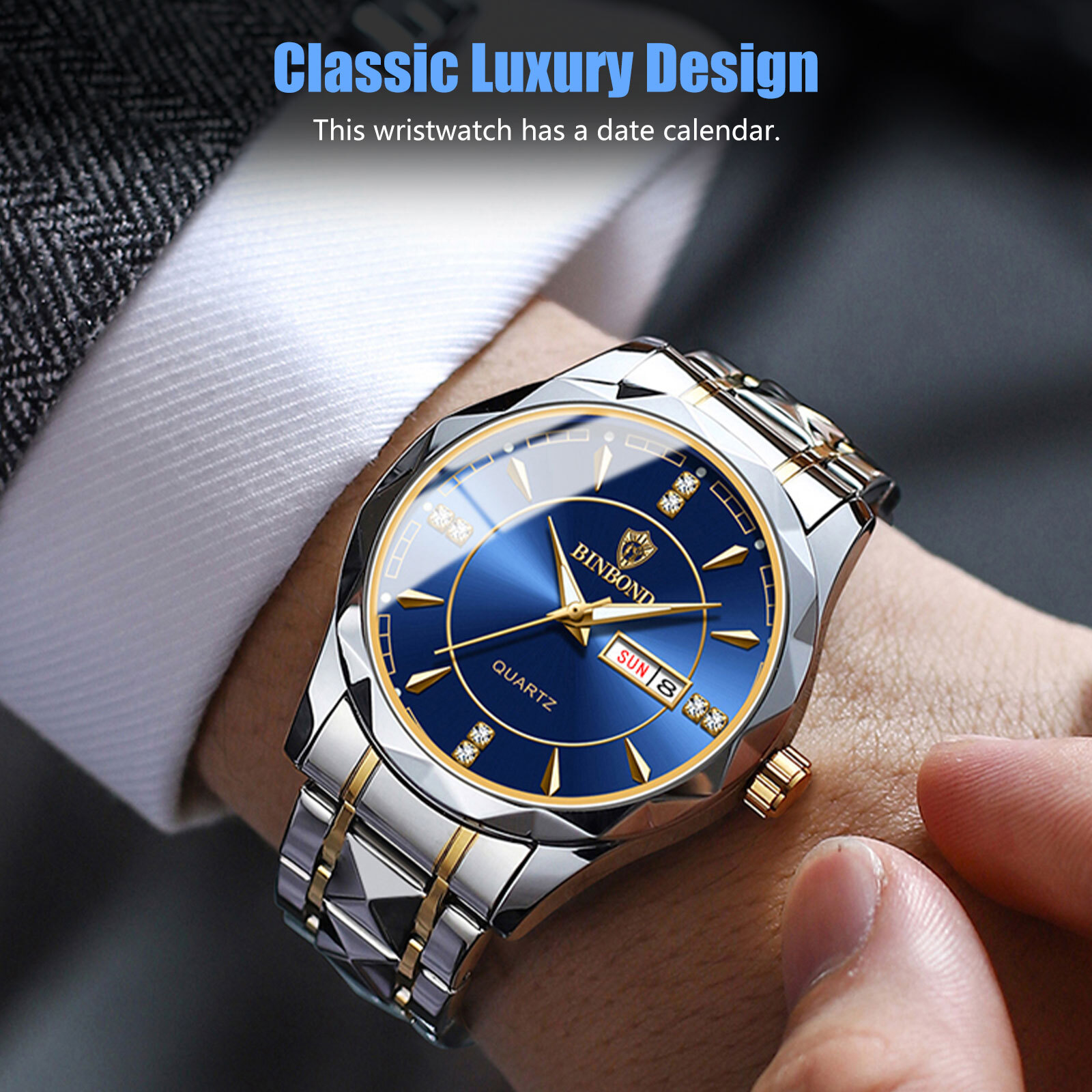 Waterproof Men Watch Stainless Steel Quartz Luminous Classic Business Wristwatch