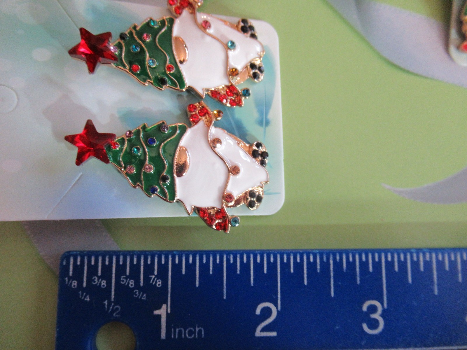 Cute Christmas Gnome Lights Multi-Crystal Statement Drop Earrings You Choose