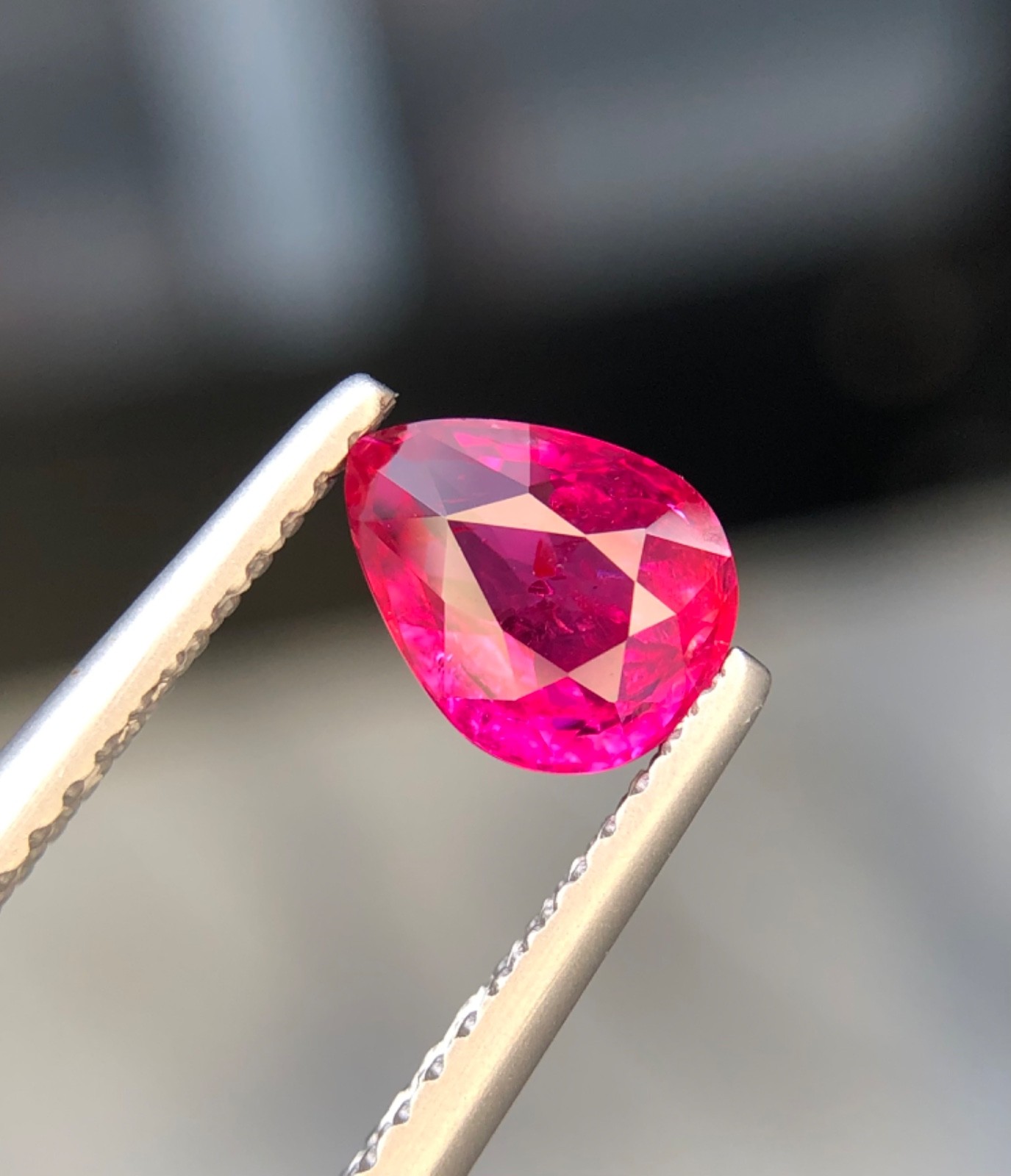 1.05 Carats Natural No Heat Ruby Pear Shape From Mozambique Loose Gemstone