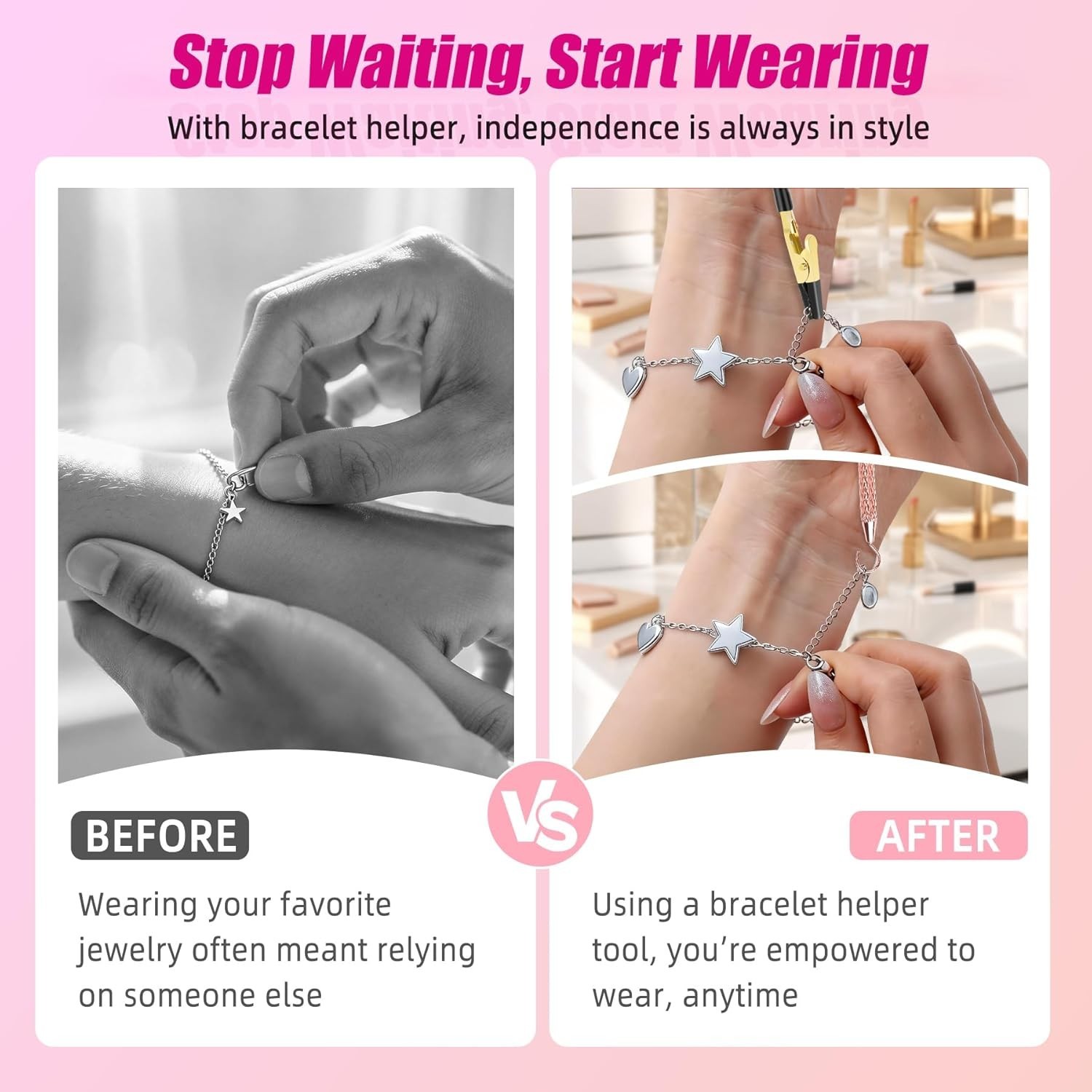 Bracelet Helper Tool 2PCS Jewelry Clasp Assistant Bracelet Necklace Wearing Aid