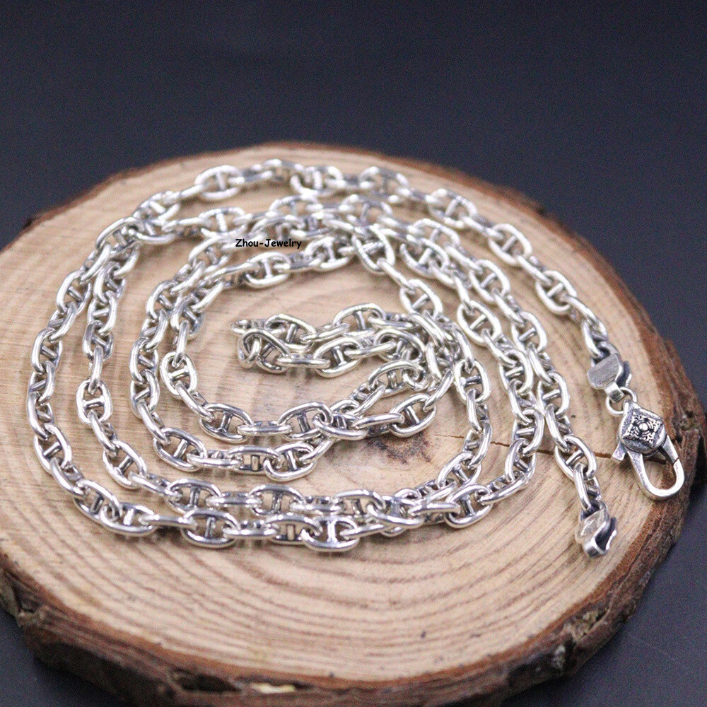 Real S925 Sterling Silver Chain 3.5mm Anchor Link Necklace 16-17g 21.6in