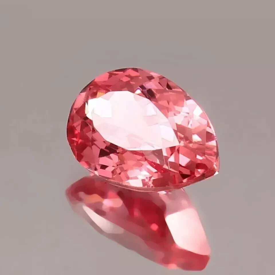 Natural 12+ Ct Pear Cut Padparadscha Sapphire Loose Certified Gemstone