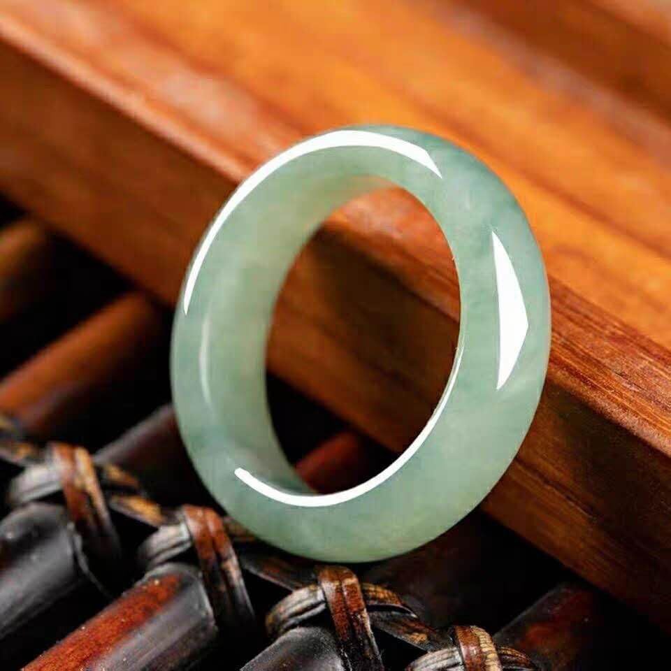 Natural A Grade Jade Band Burma Jade Ring for Women Men, Myanmar Jadeite Jewelry