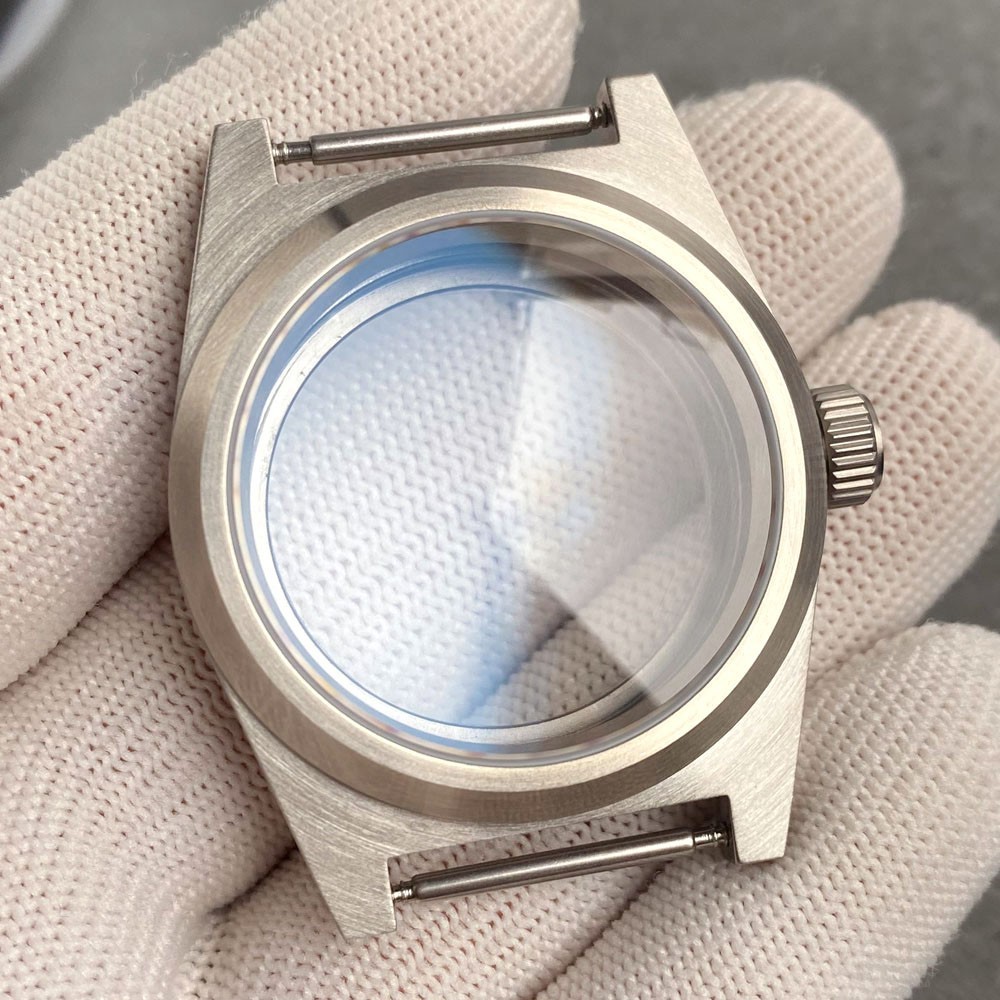 New 38mm AR Sapphire 20ATM Brushed Steel Watch Case Fit NH35 ETA2824 Miyota 8215