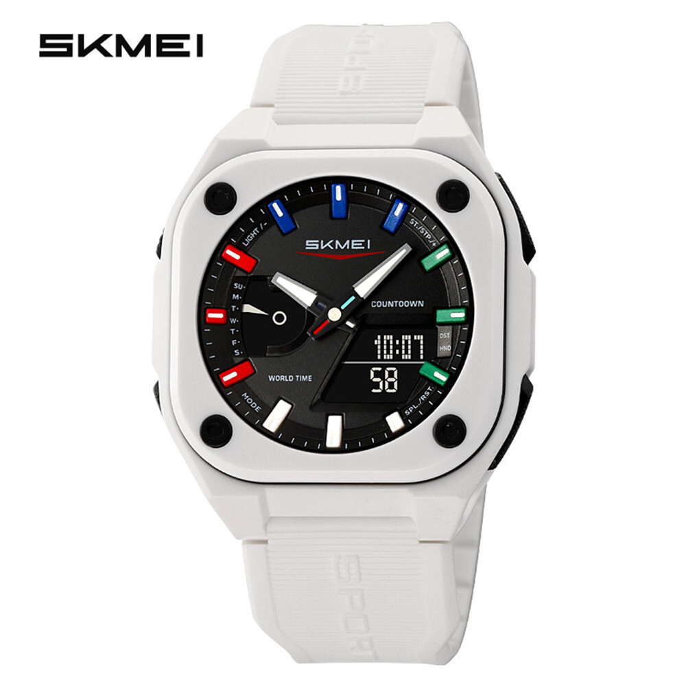 SKMEI Men Watch Fashion Dual Time Wristwatch Student Electronic Digital Watch