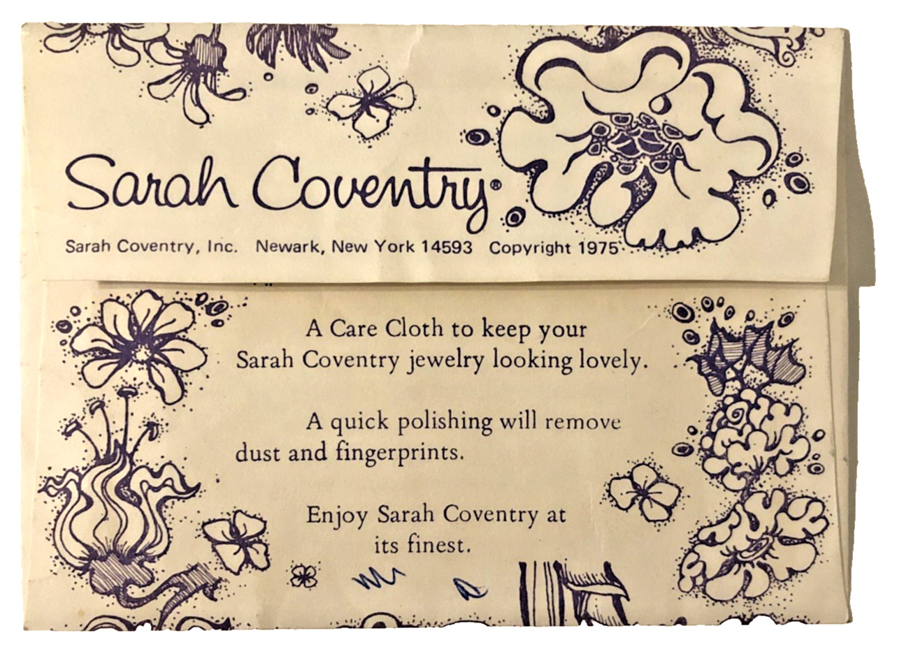 Sarah Coventry Jewelry Polishing Care Cloth in Original Pouch Vintage 1975