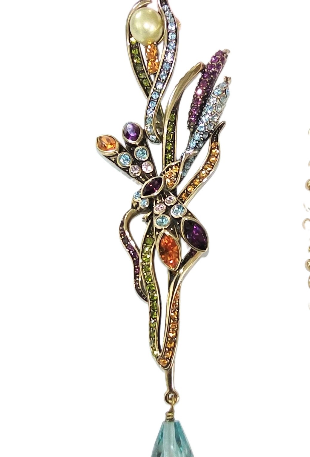 Heidi Daus Dragonfly Pendant Necklace Pink Beads Wedding Travel Luck Passion