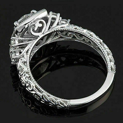 1.35Ct White Round Cut CZ Engagement Wedding Ring In Solid 925 Sterling Silver