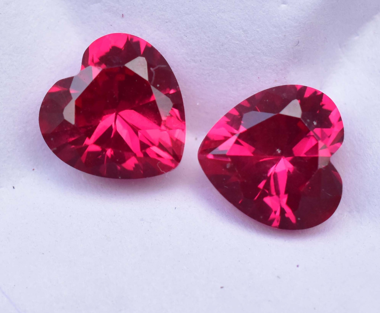 Pair Of Natural Top Red-Pink Ruby Heart Burma Certified Stunning Loose Gemstone