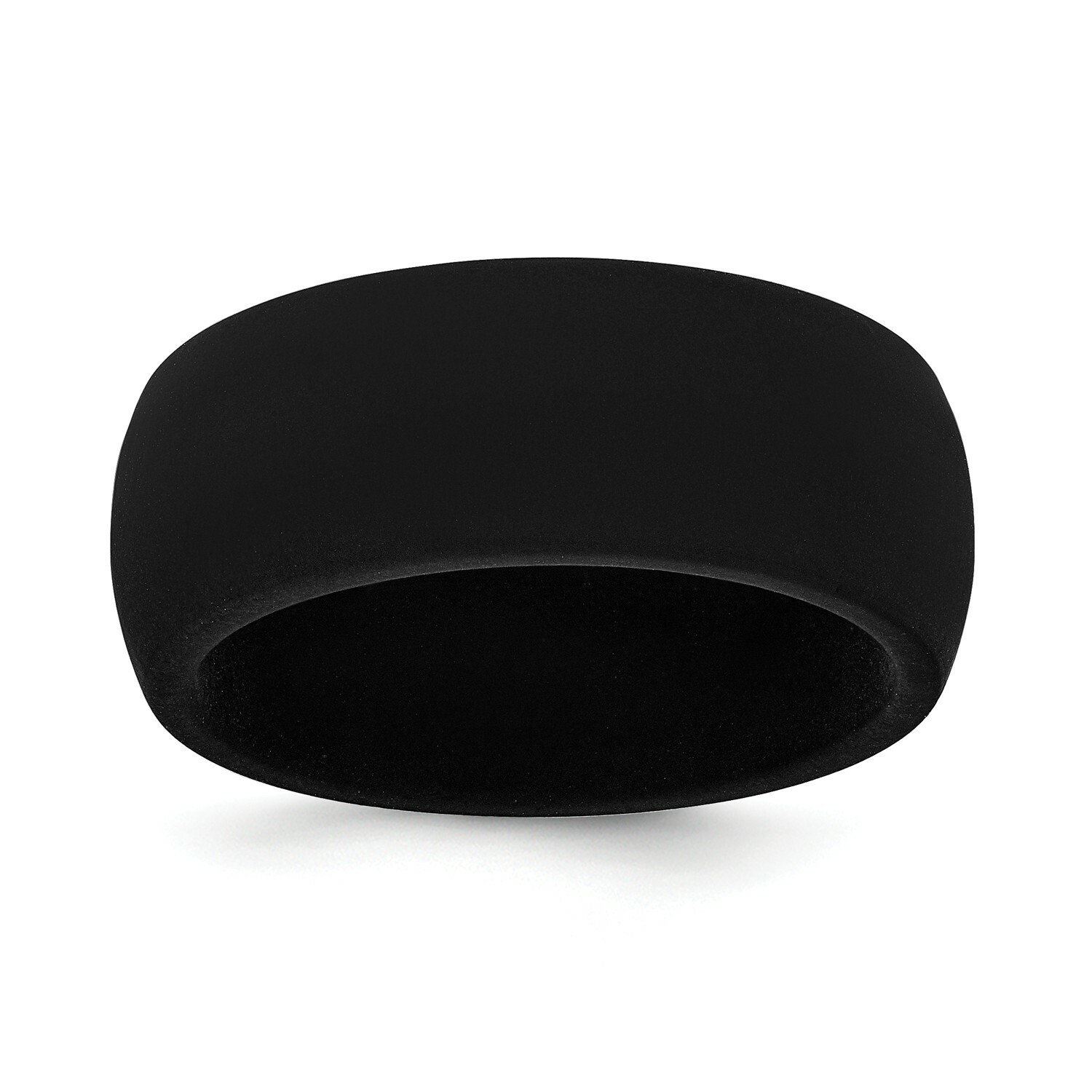 Unisex 8.7mm Wide Durable Black Silicone Wedding Band Sizes 7 to 14