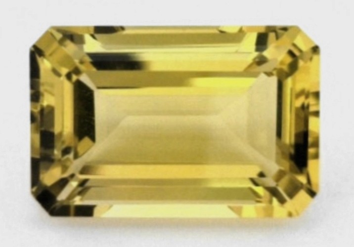 LEMON QUARTZ 10 x 8 MM EMERALD CUT ALL NATURAL AAA