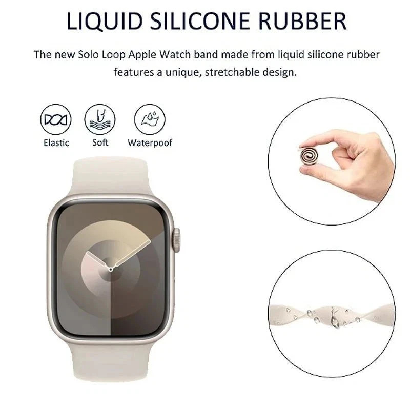 Solo Loop for apple watch band 44mm 40mm 45mm 41mm 49mm 46mm 42mm bracelet.