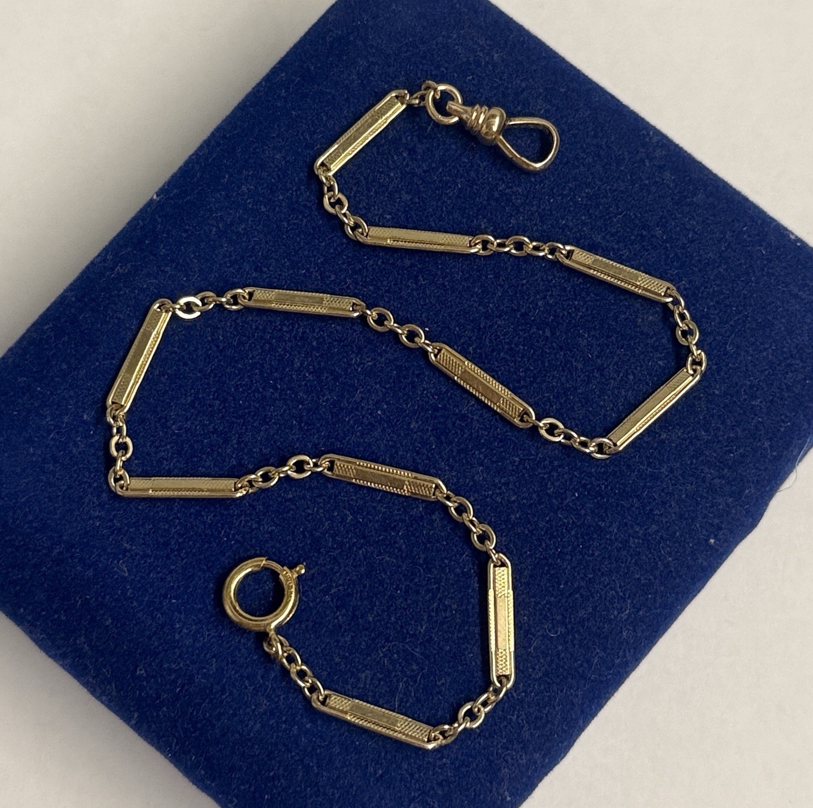 MUST! Detailed Link Gold filled fob Watch Chain Gf 12” victorian 3mm 6.3g