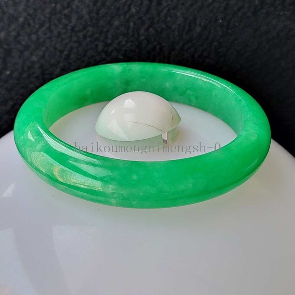 Certified Grade A Green 53mm Natural Burma Jade jadeite Bangle Bracelet 4328
