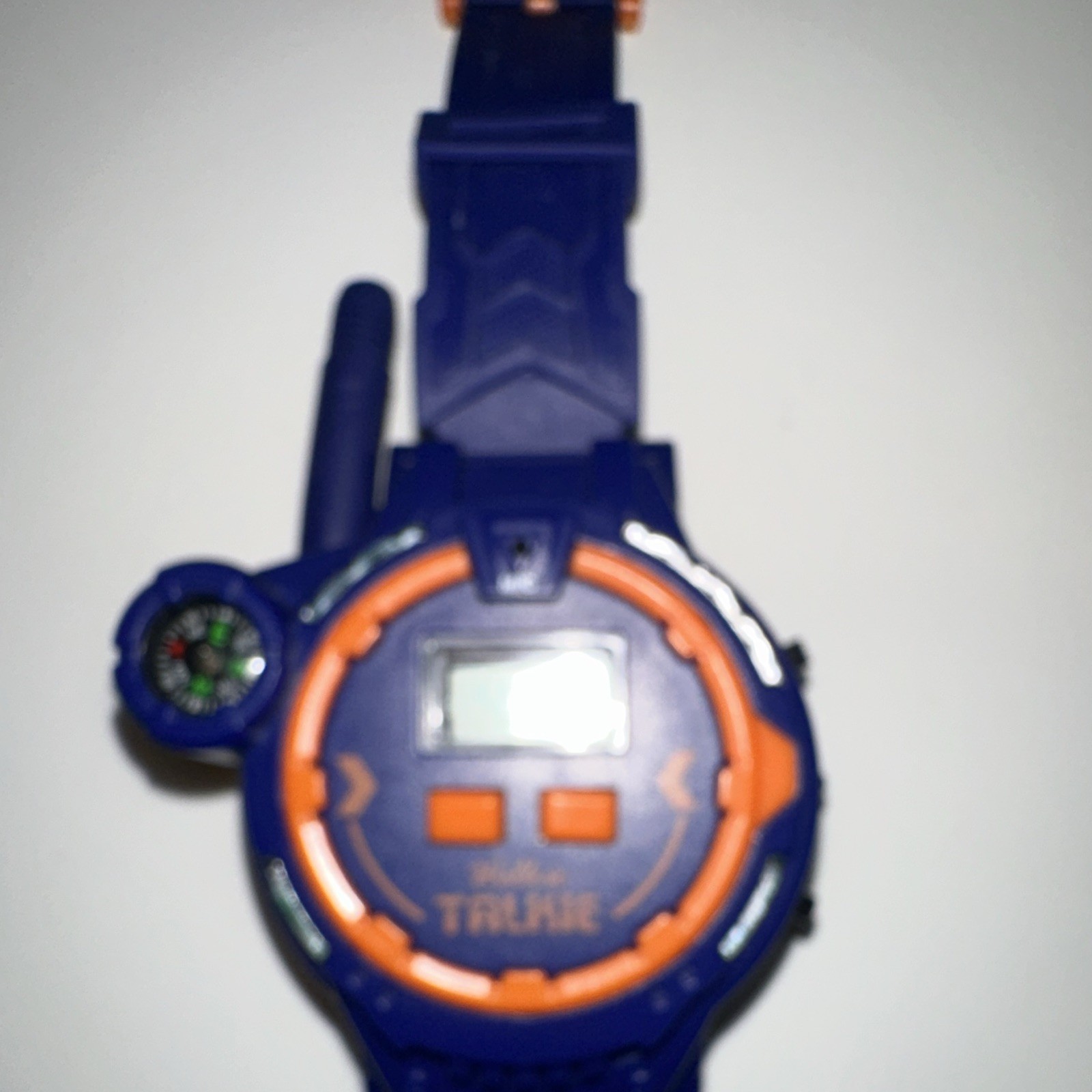 Walkie Talkie Unisex Kids Quartz Digital Wristwatch Blue/Orange Plastic Strap
