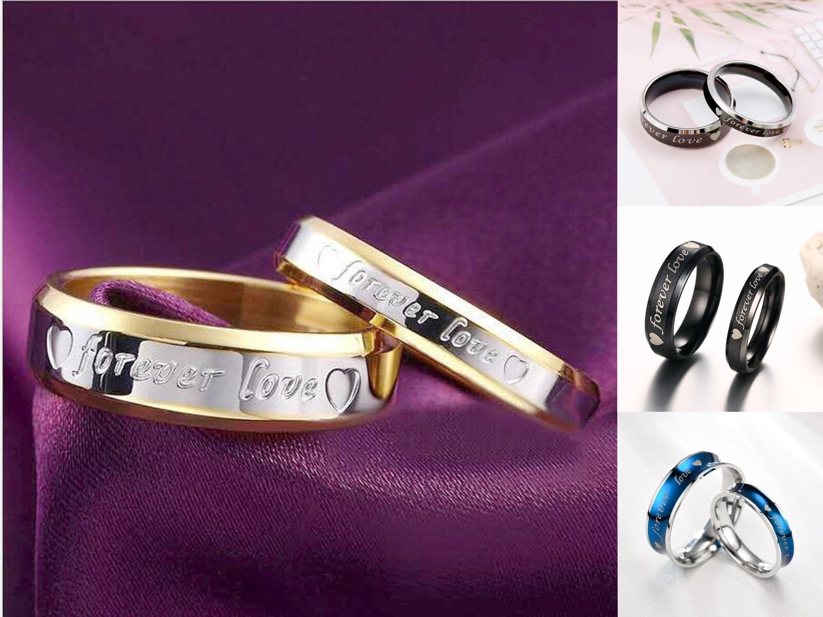 316L US Couple Ring Men/Women Forever Love Stainless Steel Wedding Engagement