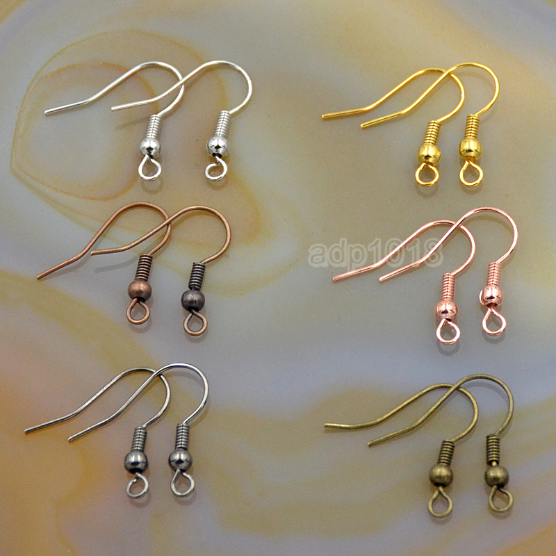 200 pcs Earring Hook Ear Wire FOR JEWELRY Making Findings 18mm
