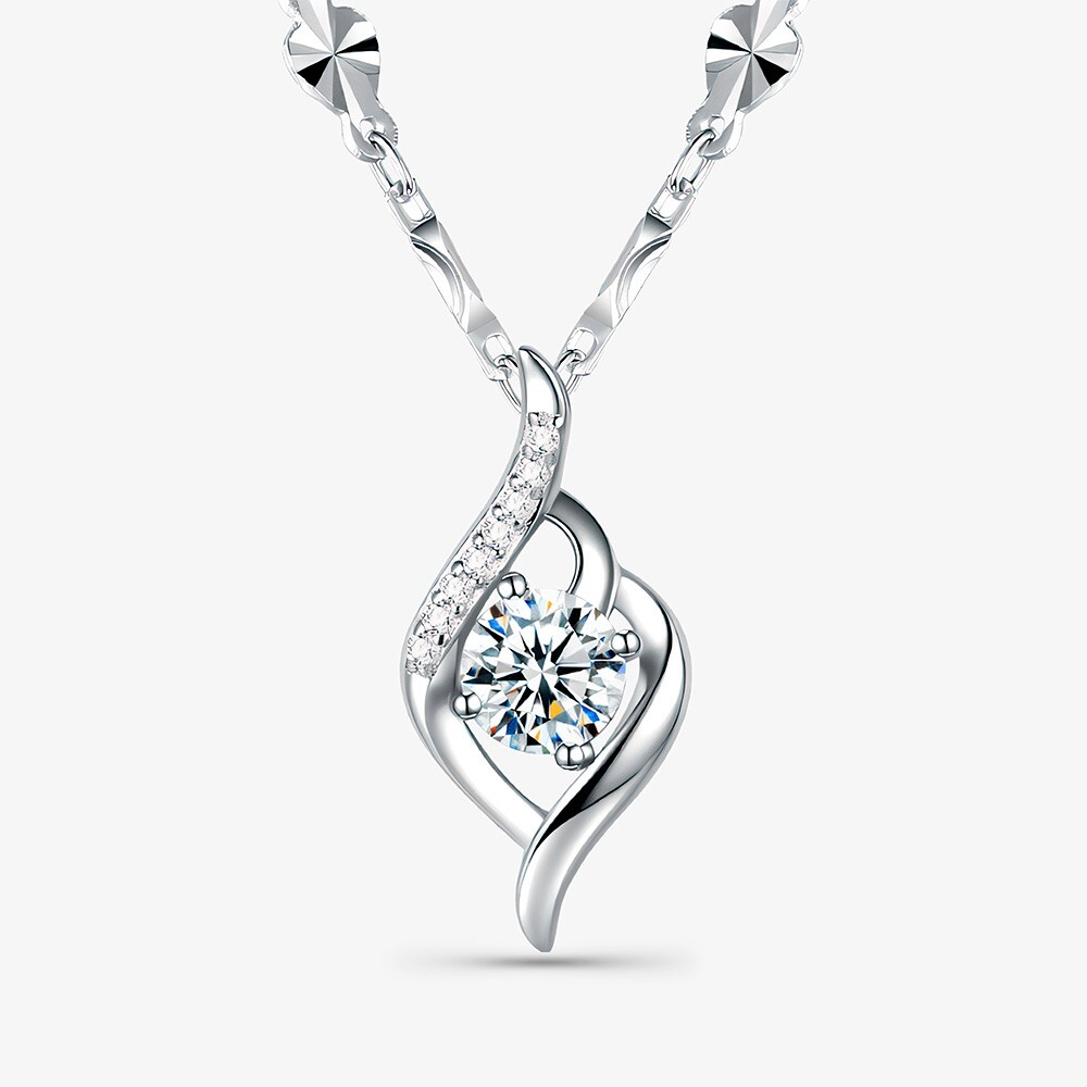 Luxury Moissanite Necklace Elysia Brilliance in 925 Sterling Silver, 1.0 ct