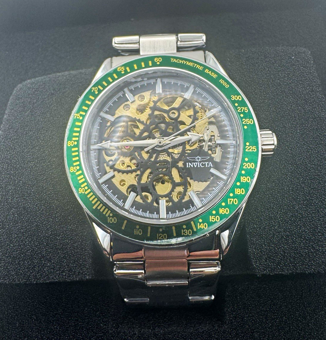 Invicta S1 Rally (69452) Automatic Skeleton Dial 100m Green Tachymeter SS 45mm