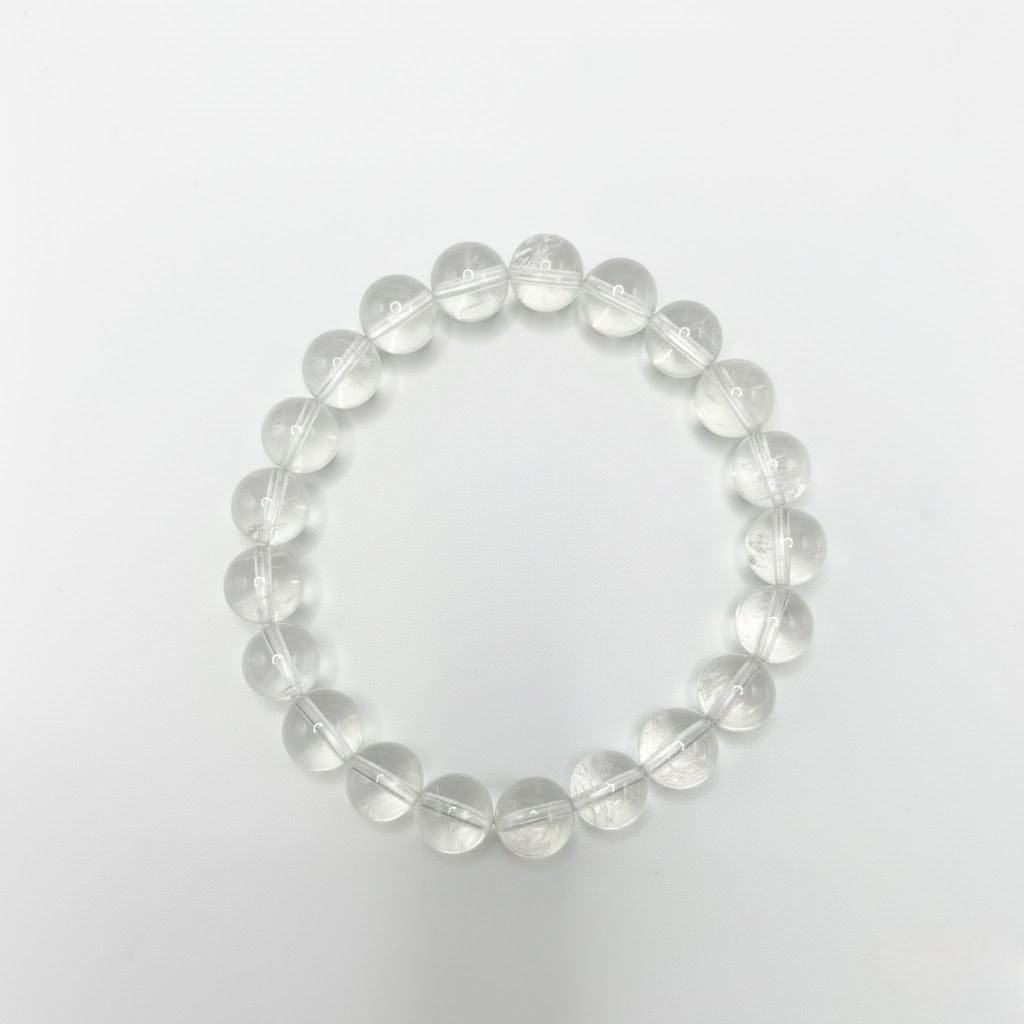 Natural White Quartz Crystal Bracelet 8mm 16cm birthday party gift