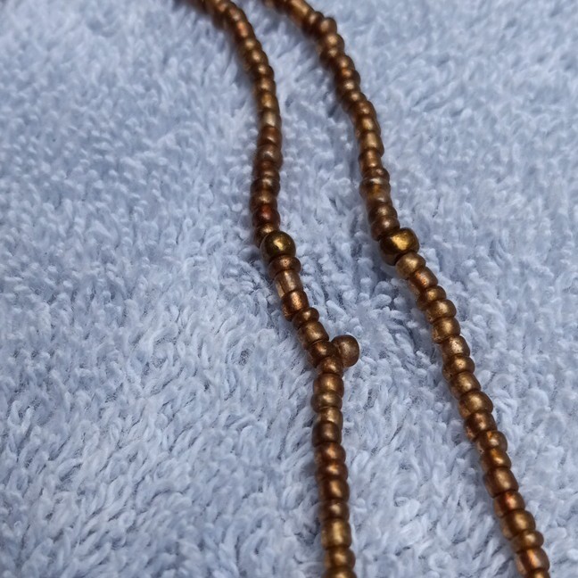 Brown Glass Seed Bead Round Beaded Necklace 50 in No Clasp India