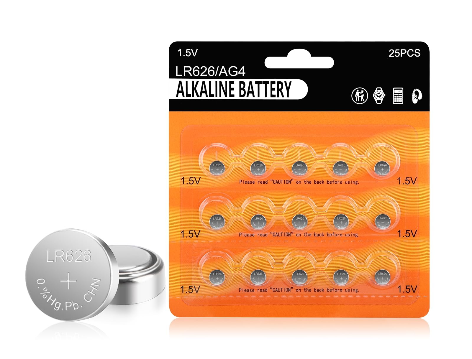 kunying AG4 LR626 Battery 15 Pack, Long-Lasting LR626/L626 /SR626 15 PACK