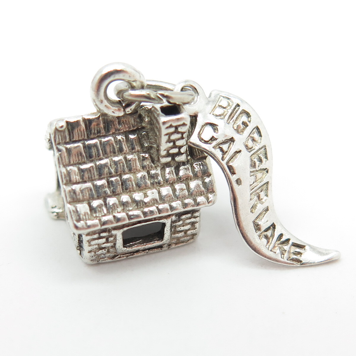 PACIFIC JEWELRY 925 Sterling Silver Vintage “Big Bar Lake” Old House 3D Pendant