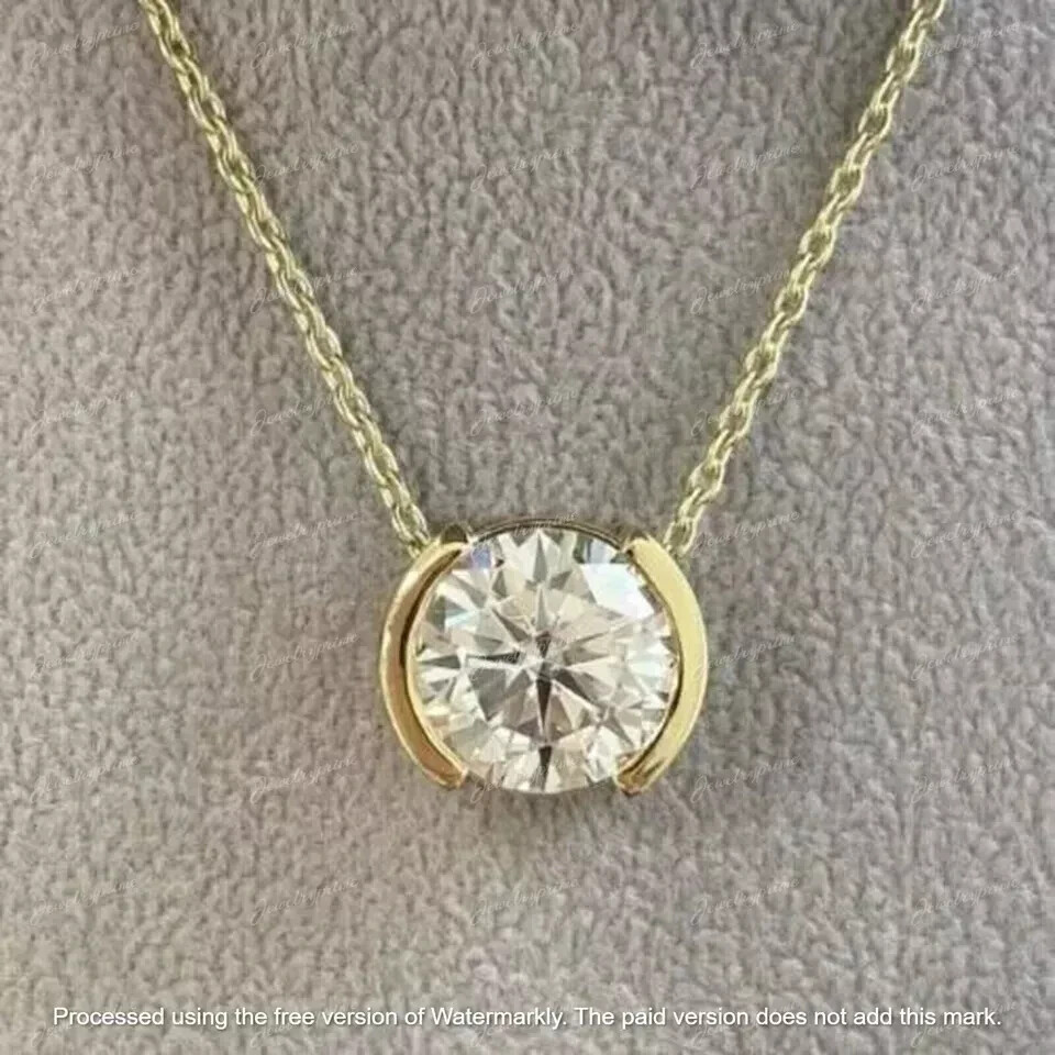 2Ct Round Cut Diamond Lab Created Women’s Beauty Pendant 14K Yellow Gold Plated