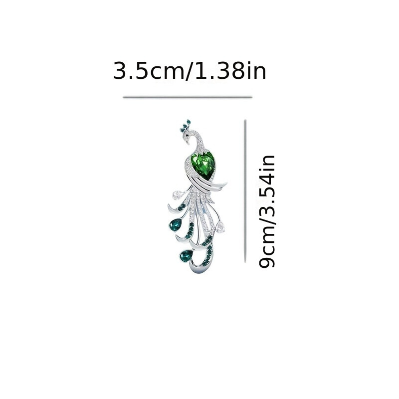 High-end and high-end peacock spirit brooch, retro pin clothing accessories