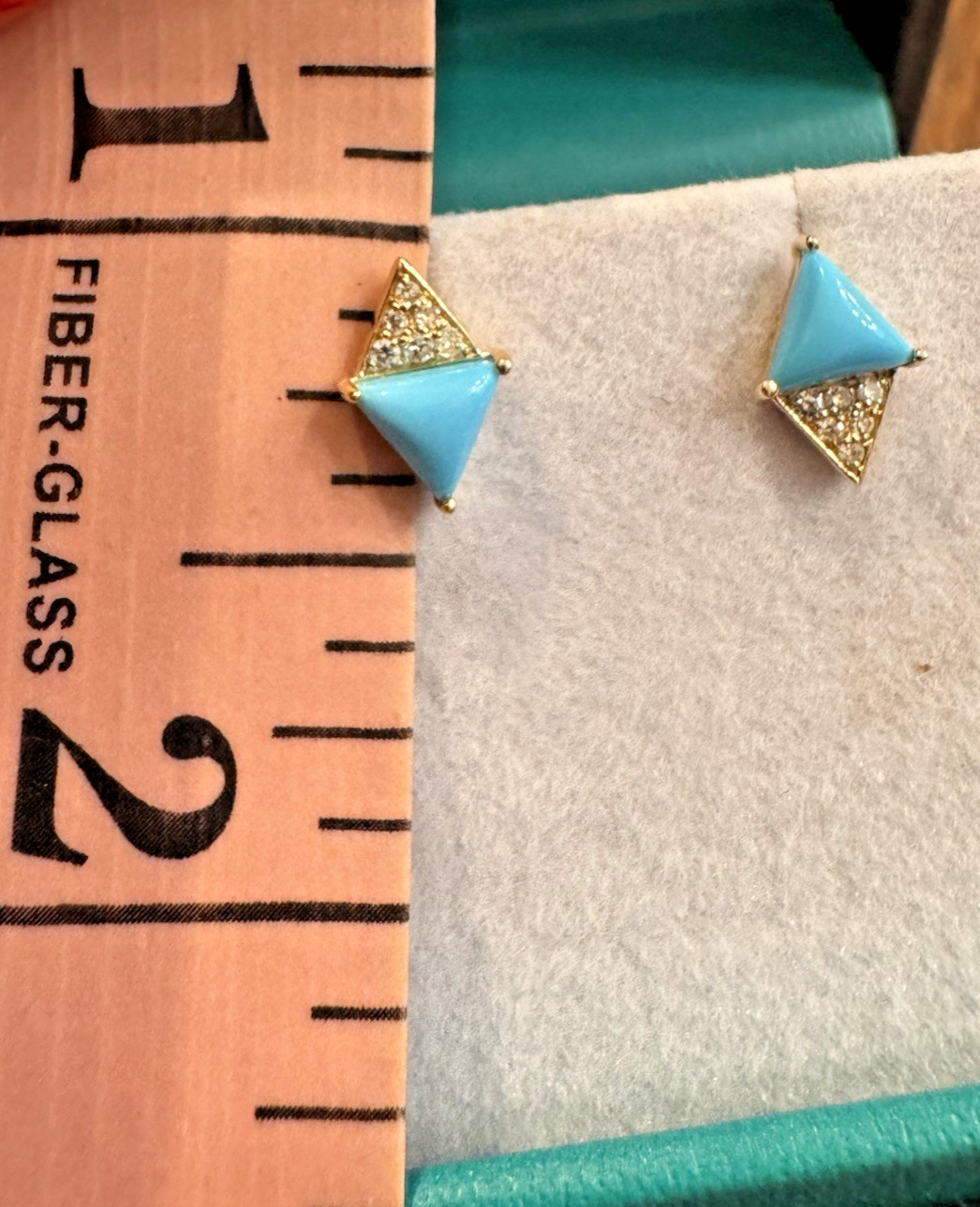 Effy 14K Yellow Gold Diamond And Turquoise Earrings