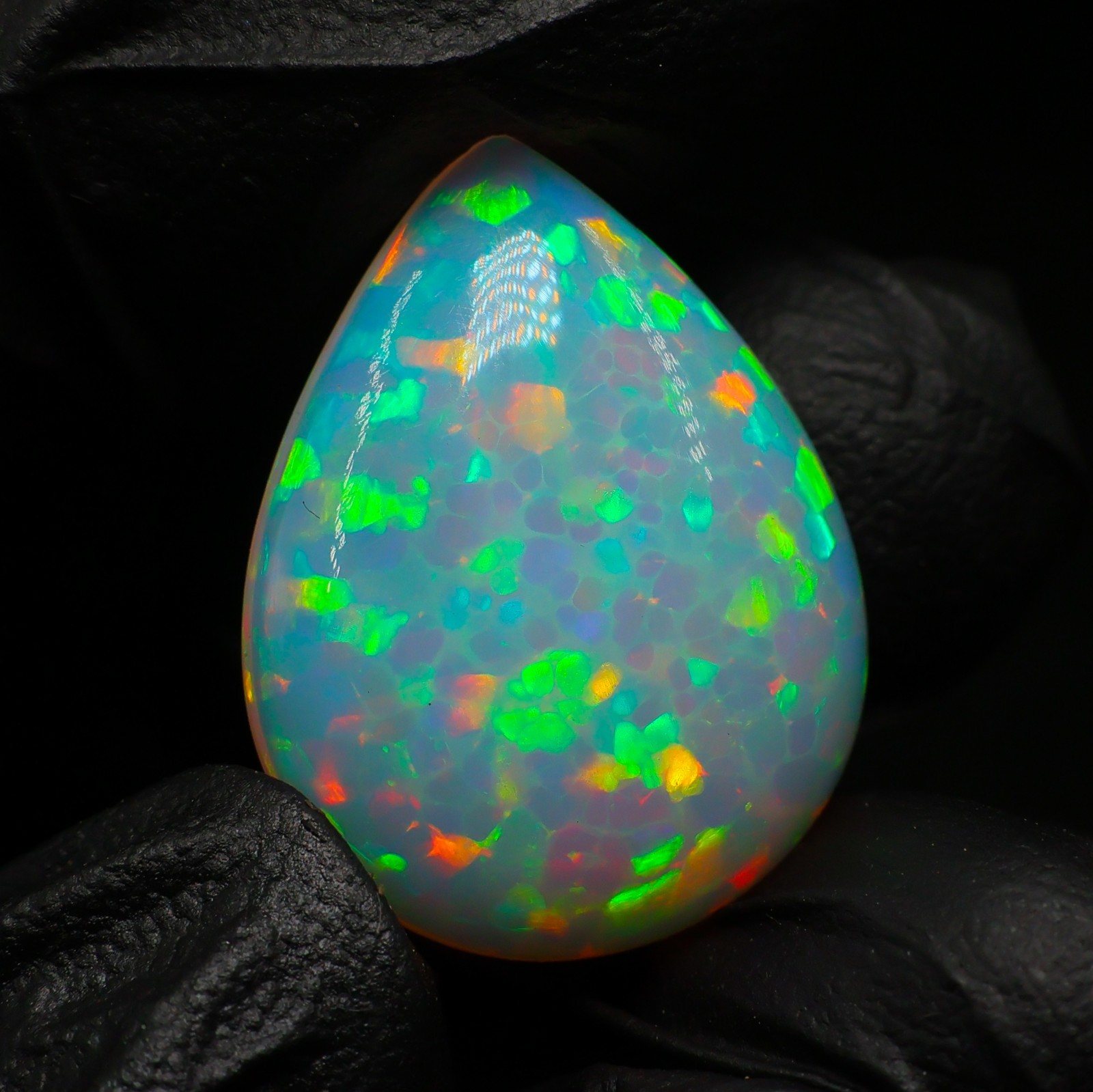 Natural Opal Cabochon 16.45 Ct Natural Welo Opal Gemstone Honeycomb Pattern