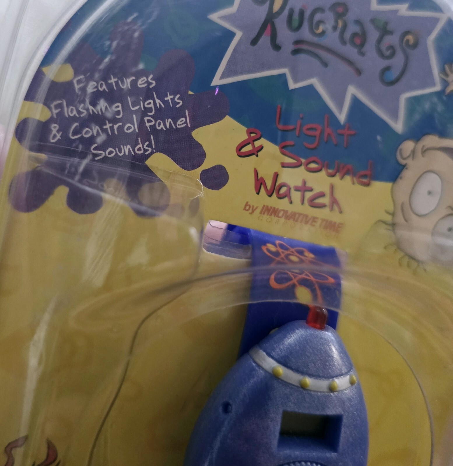 VTG Nickelodeon Rugrats Watch Light & Sound Rocketship cartoon Tomy 90s NOS