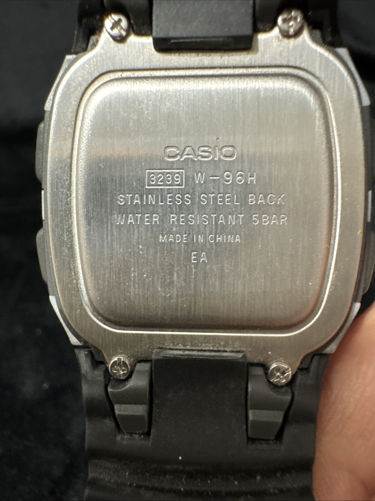 Casio W-96H-1BVDF Men Digital 10-Year Battery Watch, Black