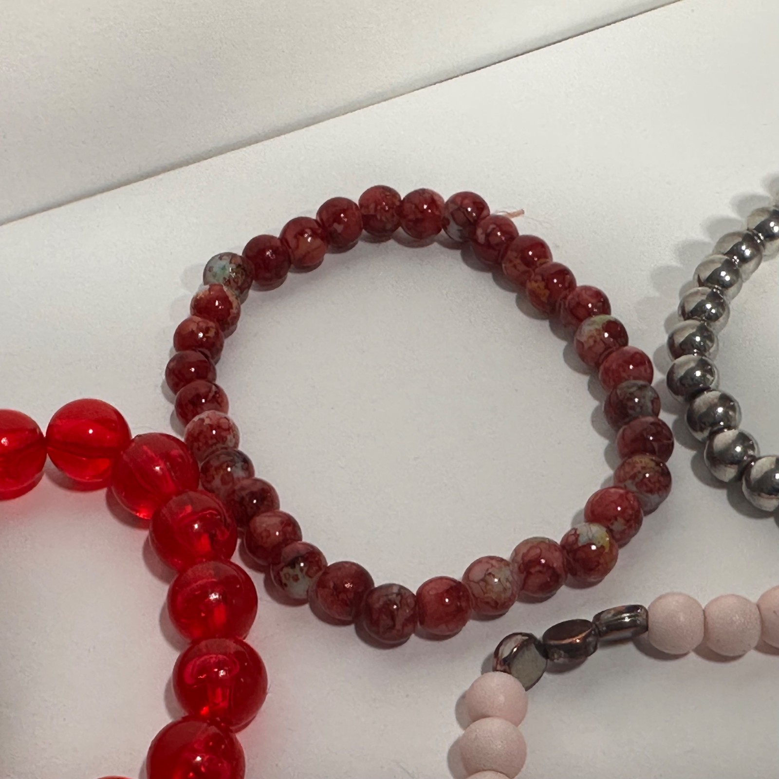 Beaded Stretch Bracelet Lot Colorful Perfect for All Ages 15 pc