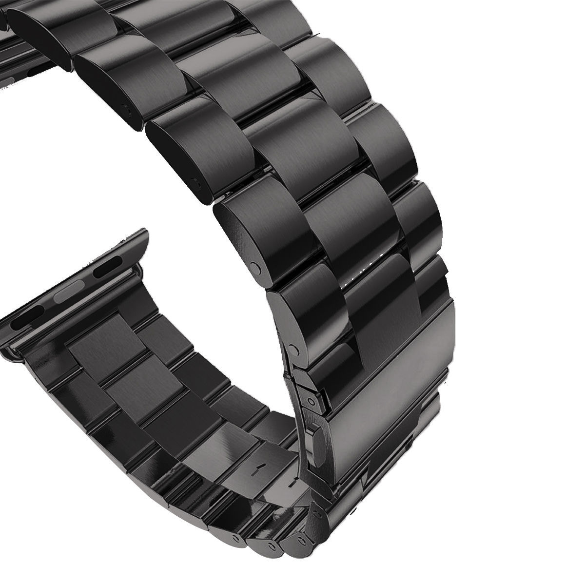 Folding Clasp Stainless Steel Watch Band For iWatch Series 9 8 7 6 5 4 3 2 1 SE