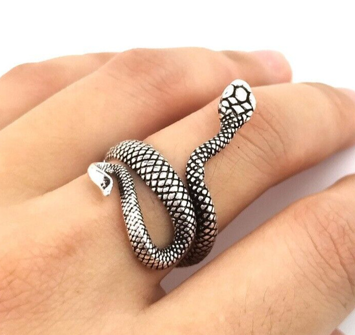 Silver Snake Authentic Vintage Ring Silver Plated Antique Girlfriend Gifts Ring