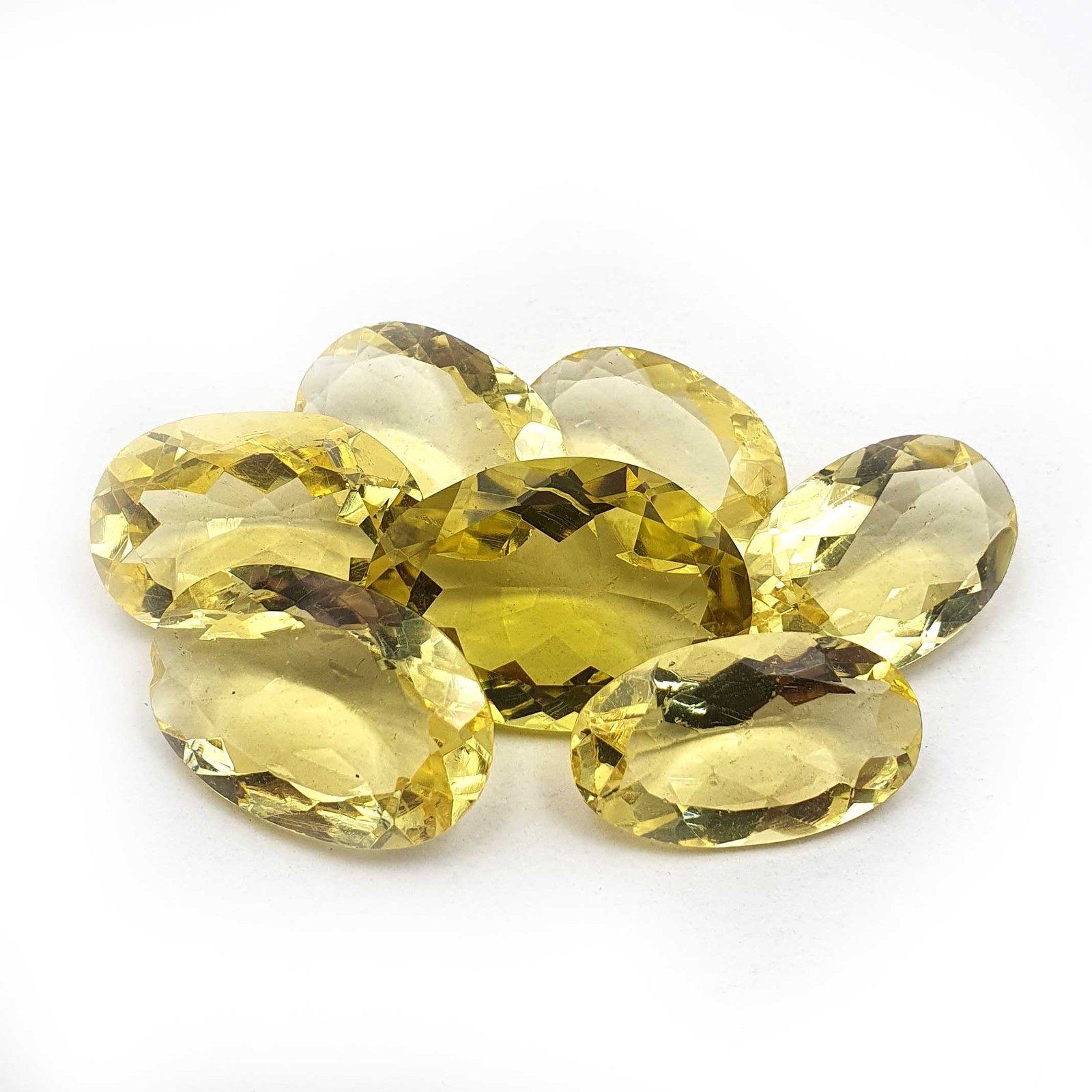 Natural Lemon Quartz Oval Cut Loose Gemstone Lot 7 Pcs 14*25-20*29 MM 177 CT