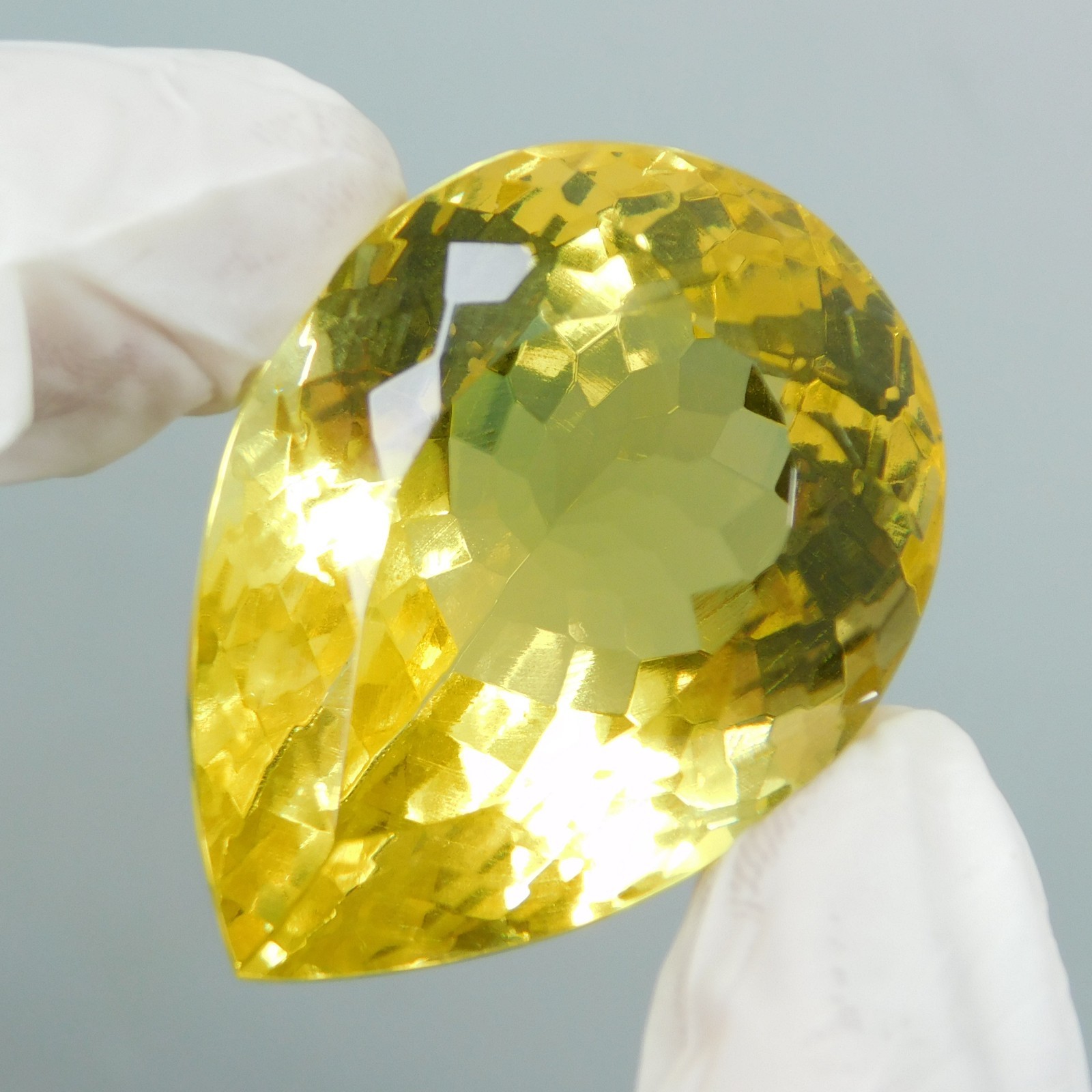 Certified 172.00 Cts Natural Lemon Yellow Topaz Pear Cut Stunning Loose Gemstone