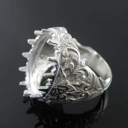 15×19 MM. Oval cut semi-mount ring setting sterling silver 925#210 Pre-order