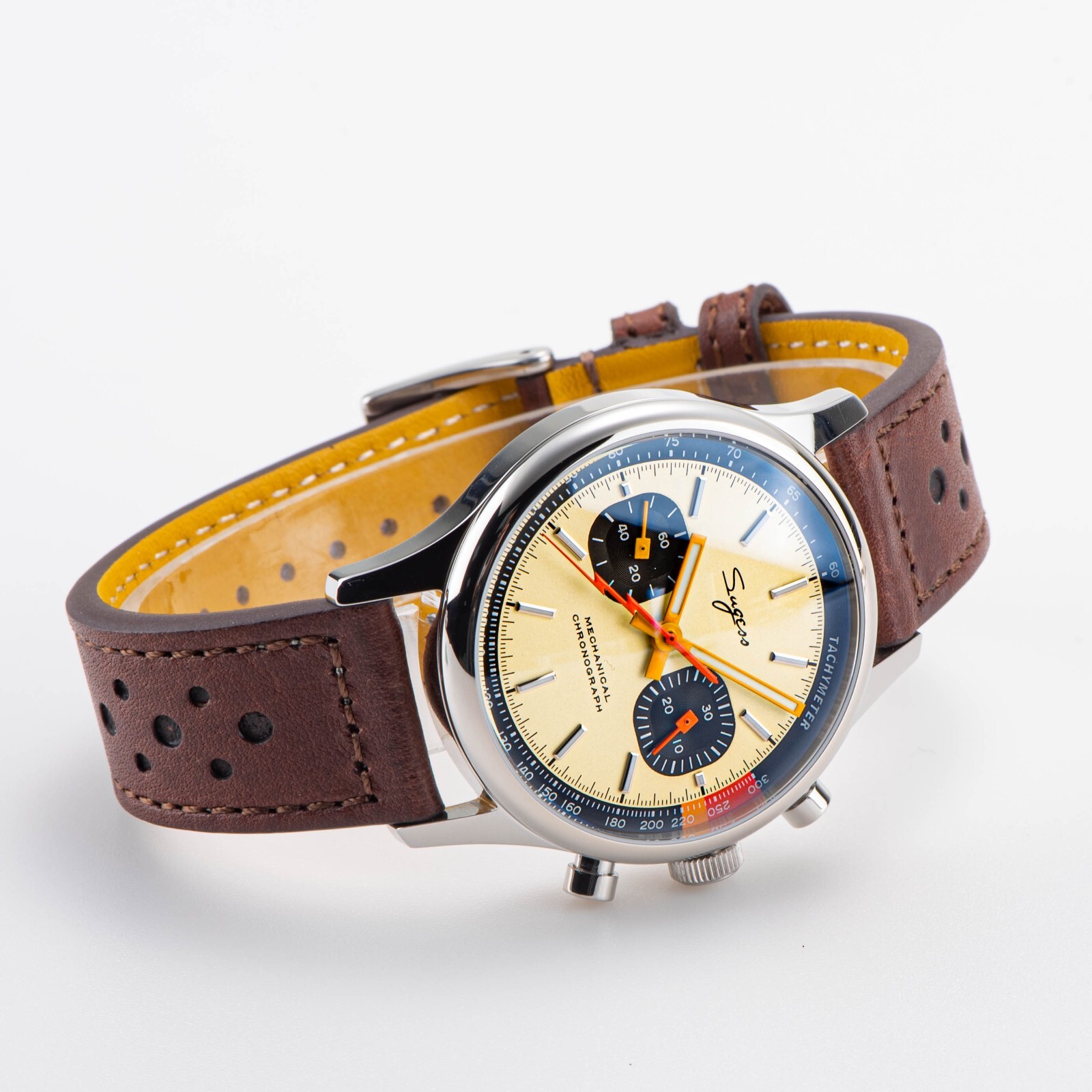 Seagull Sugess ST1901 Panda 40mm Cream V2 Racing Chronograph Sapphire 1963 BNIBr