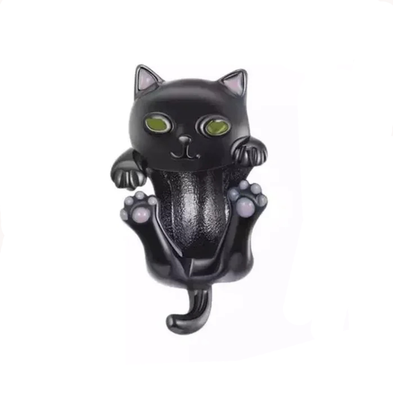 Holding Black Cat Charm For Bracelet, Black Cat Charm, Animal Theme Charm