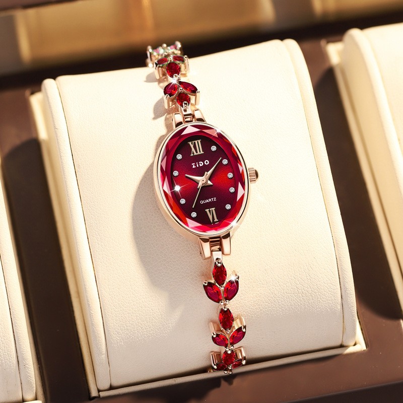 Women’s Watches Light Luxury Diamond Inlaid Female Watch Waterproof Oval Ladies