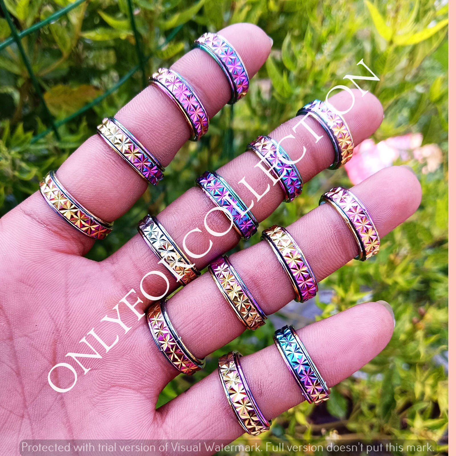 Anti- Anxiety Rainbow Spinner Stainless Steel Band Fashion Wholesale Rings Lot