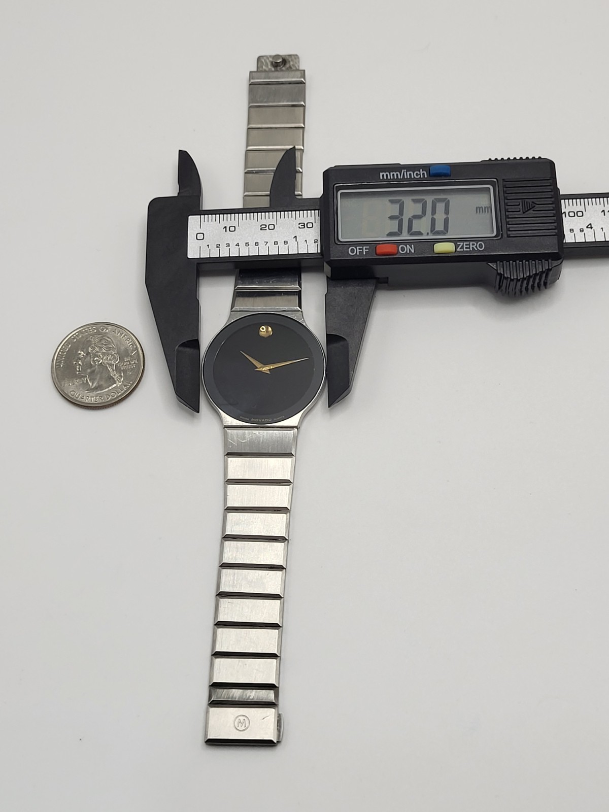 32mm [RARE] Ultra THIN Movado 1990 Museum Women’s Watch 84-40-880 Swiss 7.5″
