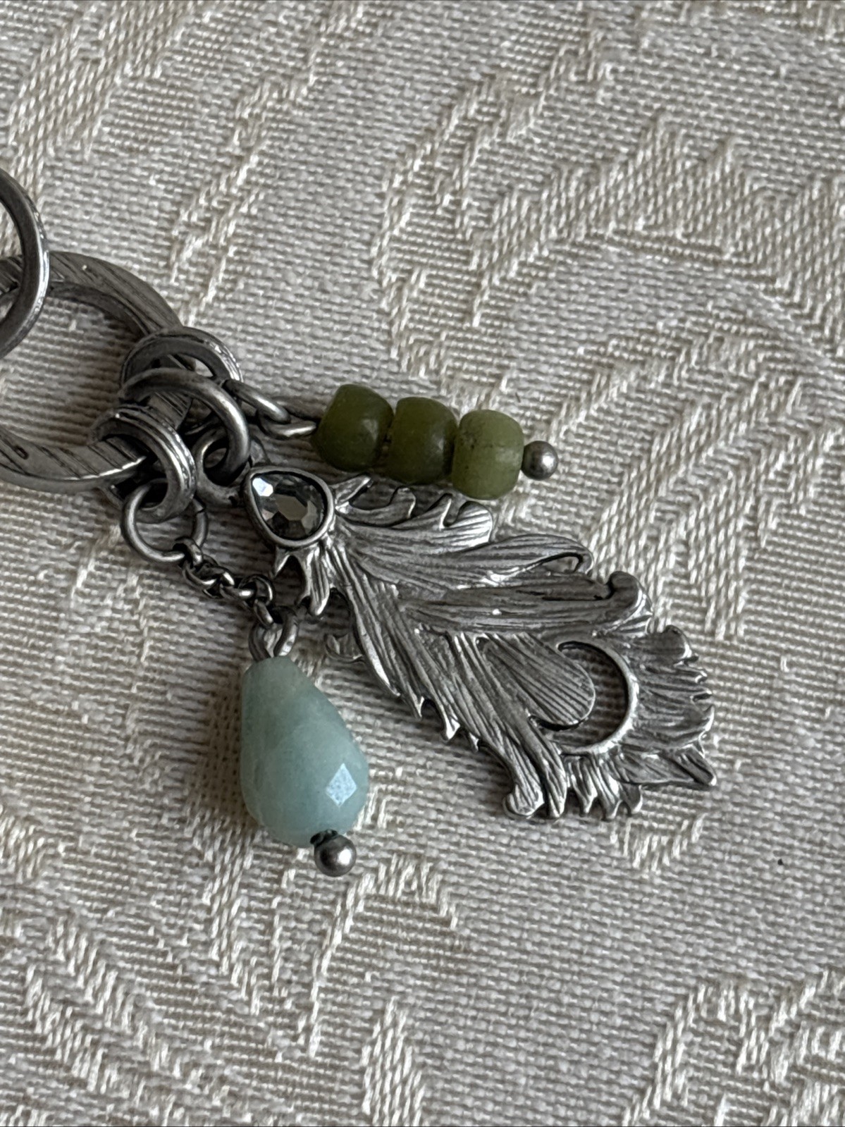 Lia Sophia Quill Necklace Satin Matte Silver Tone Long & Botanica Reversible PE