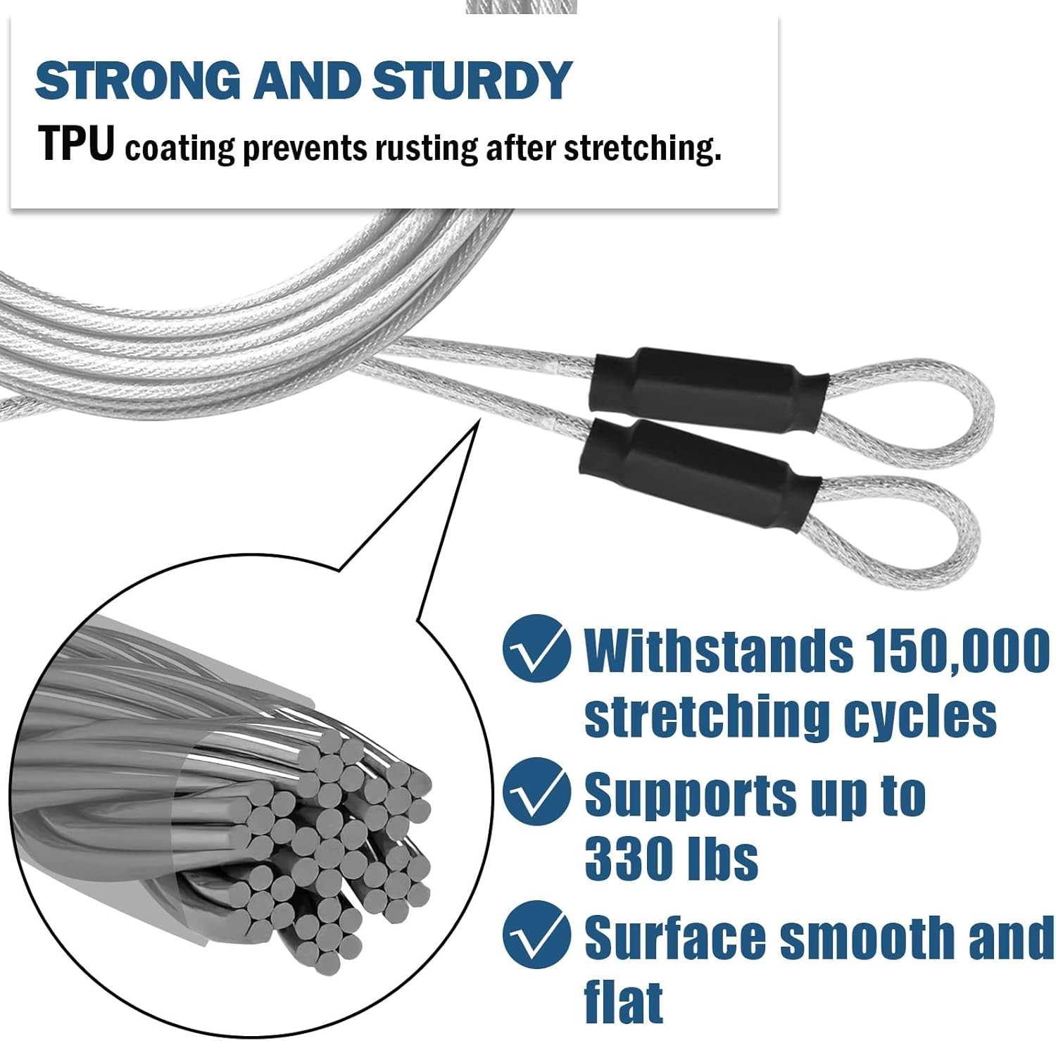 9.5FT Garage Door Cable Replacement /8 inch Vinyl Coated Wire Cable & Parts F…