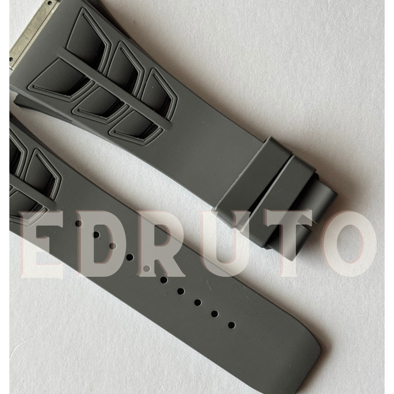 Replacement Gray FKM Rubber Watch Strap For Richard Mille RM030 35-02 /03